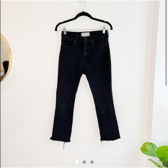 Everlane Black High Rise Kick Crop Flare Jeans - Picture 2 of 3